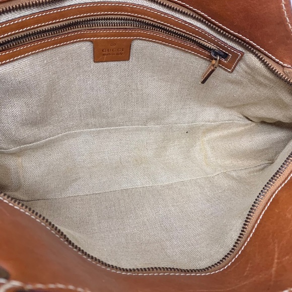 Vintage Gucci Leather Double Strap Shoulder Bag - Picture 6 of 14